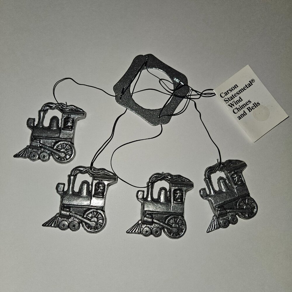 Train Pewter Carson Statesmetal Wind Chimes & Bells NEVER USED